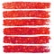 Red glitter brushstrokes set isolated at white