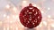 Red glitter Christmas ornament for Christmas tree on light theme