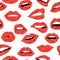 Red glitter girl mouth seamless pattern background