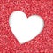 Red glitter heart cutout