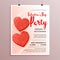 Red glitter hearts flyer design for valentines party