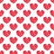 Red glitter shiny heart seamless pattern