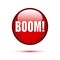 Red glossy boom button on white