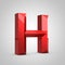 Red glossy chiseled letter H uppercase