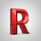 Red glossy chiseled letter R uppercase