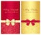 Red glossy gift card with cream ribbon