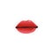 Red glossy lips drawing - glamour fashion vector illustration