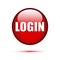 Red glossy login button on white