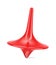 Red glossy spinning whirligig on white background