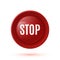 Red glossy stop button icon