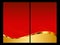 Red and gold abstract background, front and back