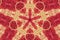 Red and Gold Abstract Beaded Cross Background Kaleidoscope