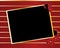 Red gold black tilted rectangle frame background