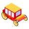 Red gold carriage icon, isometric style