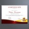 Red and gold certificate of appreciation template, modern luxury border certificate design with gold badge