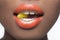 Red and Gold Lips with Jelly Bean