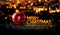 Red Gold Merry Christmas Bokeh Beautiful 3D Background