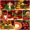 Red and golden Christmas collage