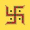 Red and Golden Colored Swastik Symbol Indian Hindu Spiritual Symbol