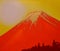 Red and Golden Mt.fuji from Fujiyoshida City Japan