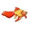 Red goldfish icon, cartoon style