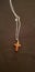 Red goldstone cross necklace