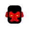 Red gorilla face. Evil monkey head. Vector illustration