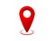 Red gradient map pin tag. Place pointer marker to find location. Isolated GPS label sign. Luxary design of position tag