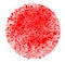 Red graffiti circle on white background