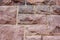 Red granite masonry wall cladding