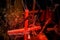 Red grave crosses. Horror Concept