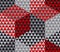Red and gray geometry hexagon seamless fabric