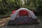 Red and Gray Tent in the Woods