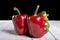 Red and green bell peppers