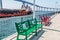 Red and Green Bench on Cesar Chavez Pier