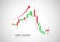 Red and green candles stick of price acttion in stock chart, Forex candles pattern. vector currencies trading diagram. exchange