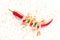 Red and green chili pepper sliced and Chilli powder scattered on white background. .Gastronomy and cooking condiments