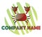 Red and green crab vector logo design on a