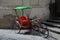 Red and  Green Cycle Rickshaw in Prague, Europe