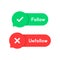 Red and green follow and unfollow bubble