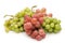 Red and green fresh grapes isolated
