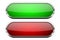 Red and green glass buttons. Shiny oval 3d web icons