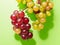 Red green grape shape On a green background