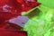 Red and green jelly abstraction