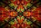 Red and green kaleidoscope pattern