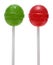 Red and green lollipop isolated white background. With Clipping Path