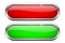 Red and green oval buttons. Glass icons with chrome frame