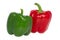 Red and green Paprika peppers