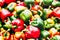 Red and green pepper background