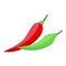 Red green pepper icon isometric vector. Chilli isolated illustration